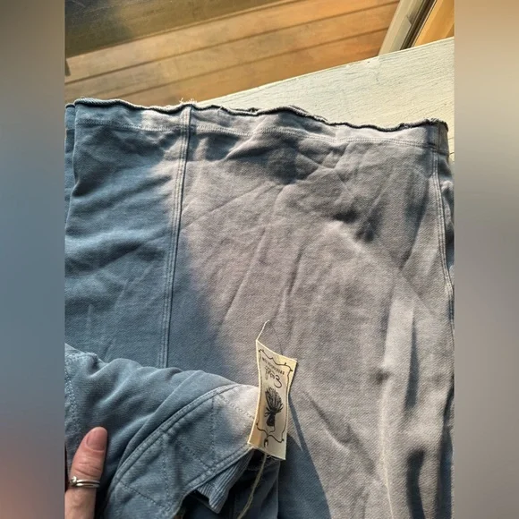 Easel NWT Mineral-Washed Terry Sweat Blue Boho Romper SZ L - Picture 3 of 6